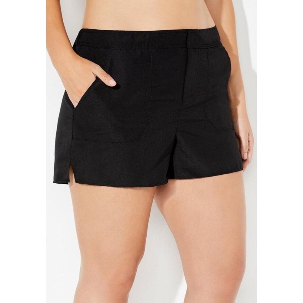 Swimsuits For All 3XL 3X 2PC Blouson Tankini Set Black‎ Gray Abstract Print NWOT - Picture 10 of 15